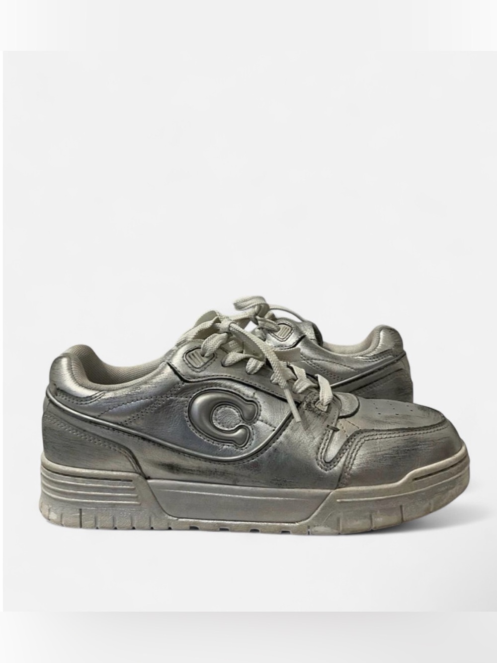Coach Silver Distressed Chunky Sneakers EU 37.5